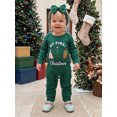 thumbnail image 3 of RUINIXCW Baby Girl First Christmas Outfit Letter Long Sleeve Romper Bow Headband, 3 of 8