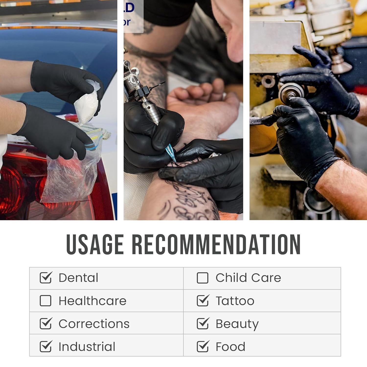 DASH Black Maxx Nitrile Disposable Exam Grade Disposable Gloves, Black, 5 mil, 100/Box, Small