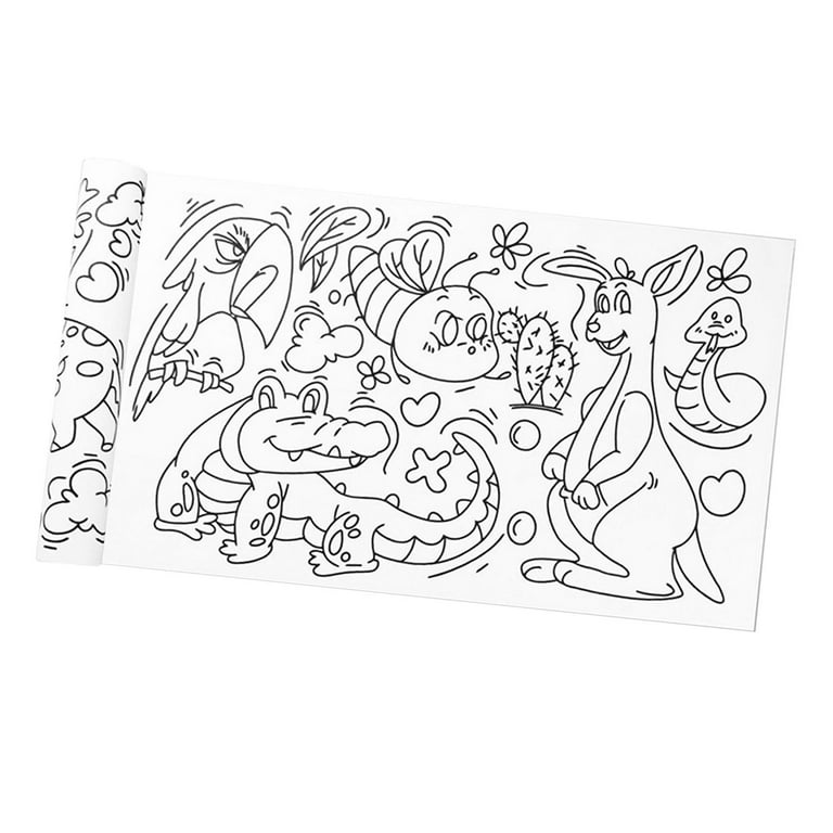 Vrrtoe Children Drawing Roll Paper for Kids, 118 * 11.8 Inch Coloring Paper  Roll for Kids Sticky Drawing Paper Roll for Toddler, Wall Coloring