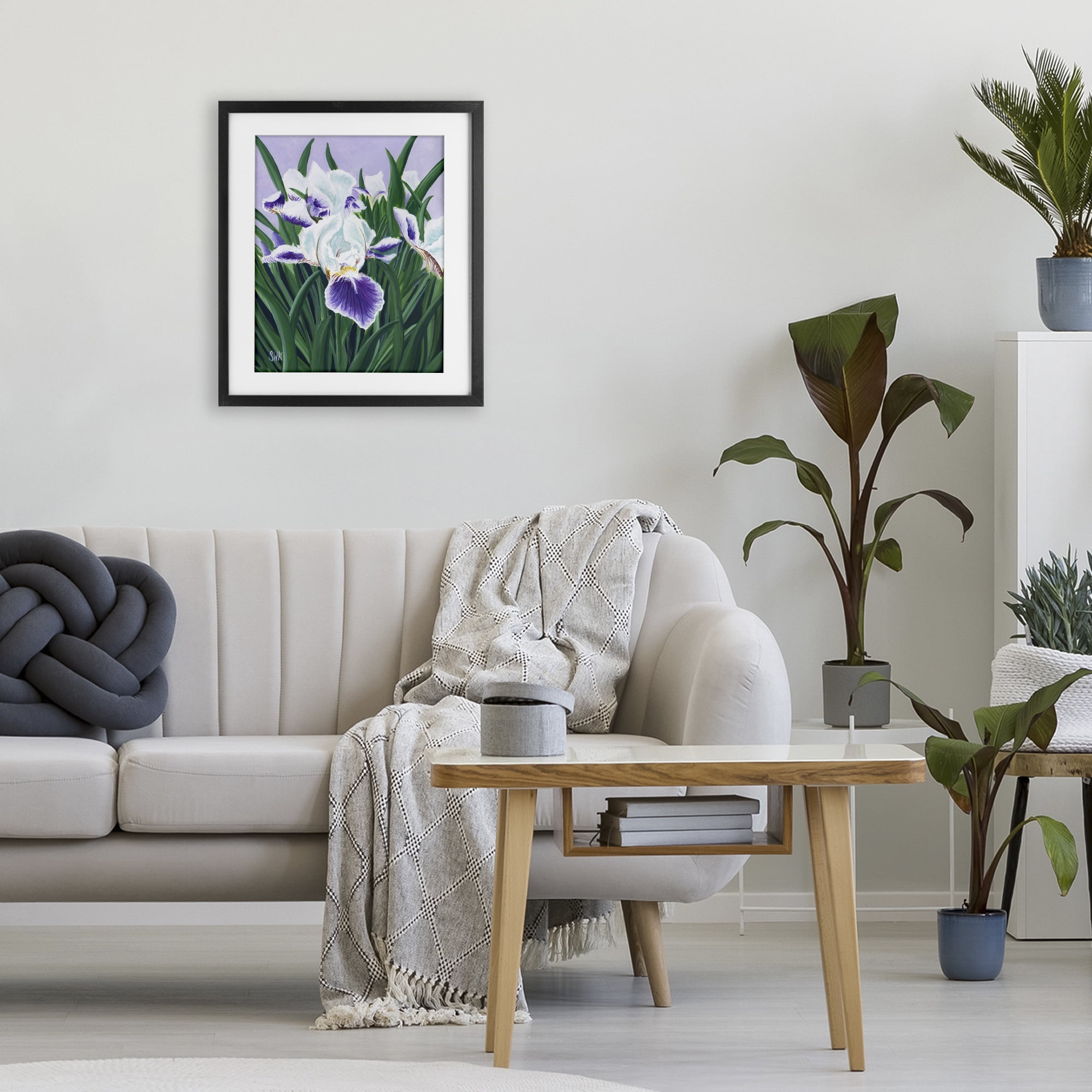 Stupell Industries Purple & White Irises Black Framed Print Under Glass, design by Sarah Waldron Kimball