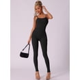 thumbnail image 4 of DARING DIVA Spaghetti Strap Leggings Rompers Workout Jumpsuit M Black, 4 of 6