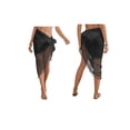thumbnail image 3 of Pareos de Playa Bohemios para Mujer, Pareos de Transparente para Bikini, Faldas para Trajes de Baño. Negro Talla Única, 3 of 8