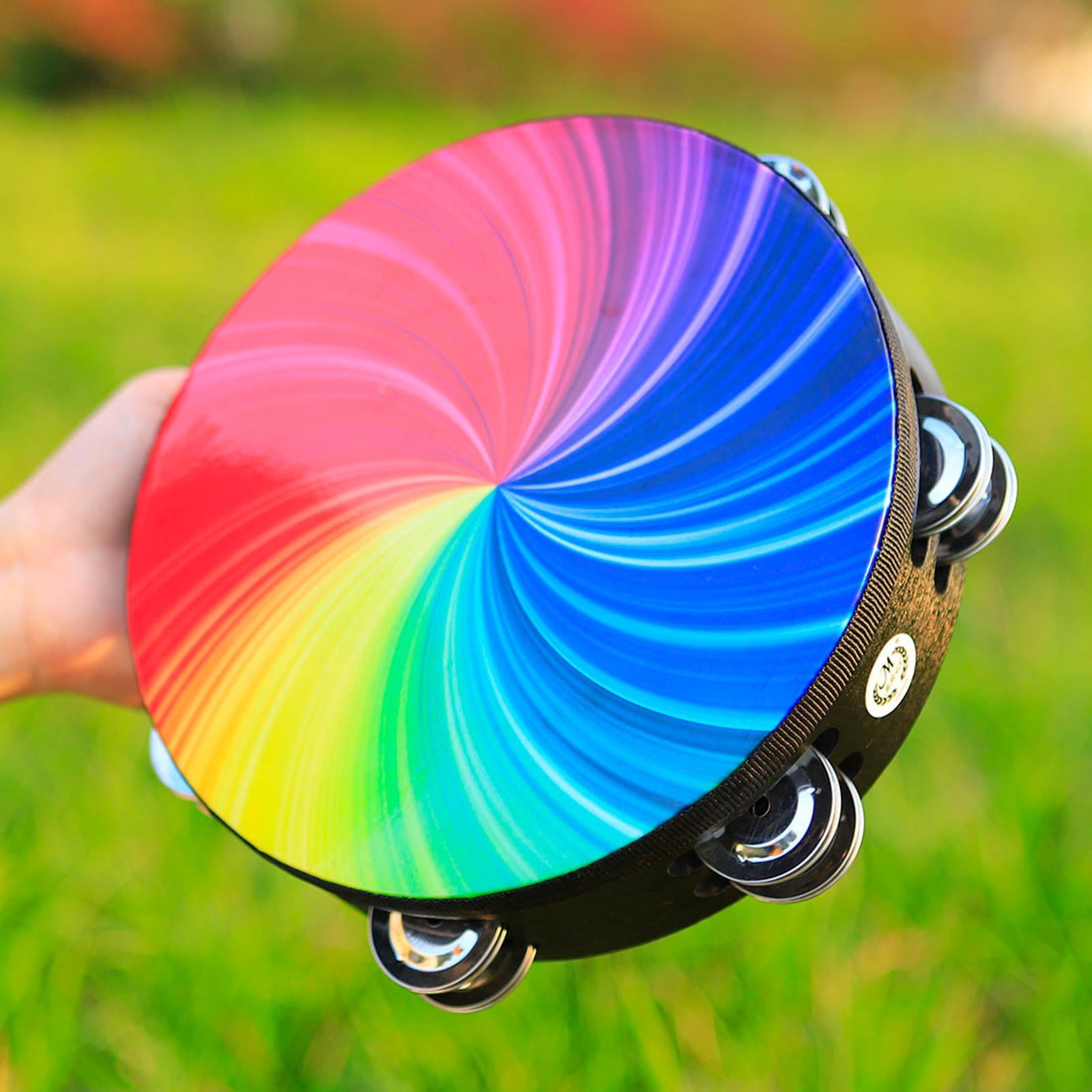 LeeQinersw 8" Tambourine with Double Row Jingles Music Learning Instuments Home Party Play