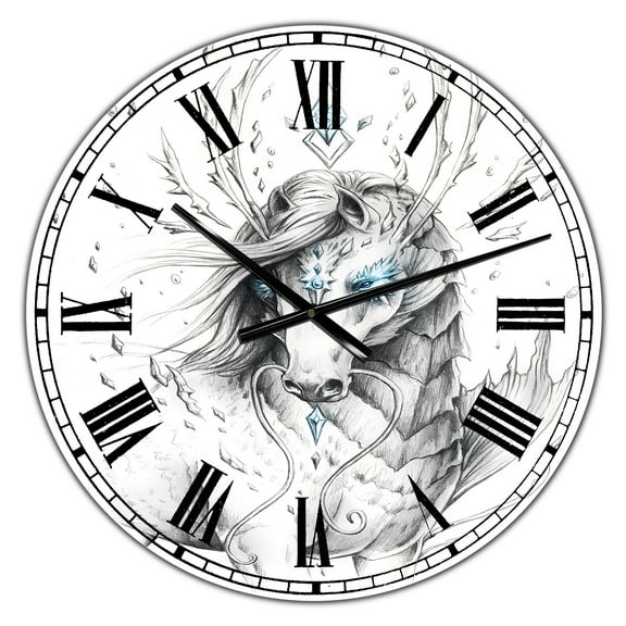 Designart Oversized Multicolor Analog Round Modern Wall Clocks, CLM25504-C23