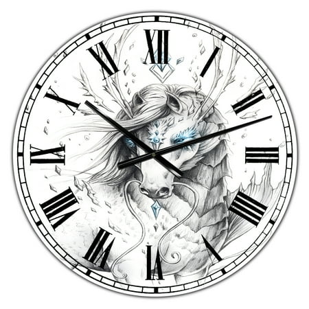 Designart Oversized Multicolor Analog Round Modern Wall Clocks, CLM25504-C23