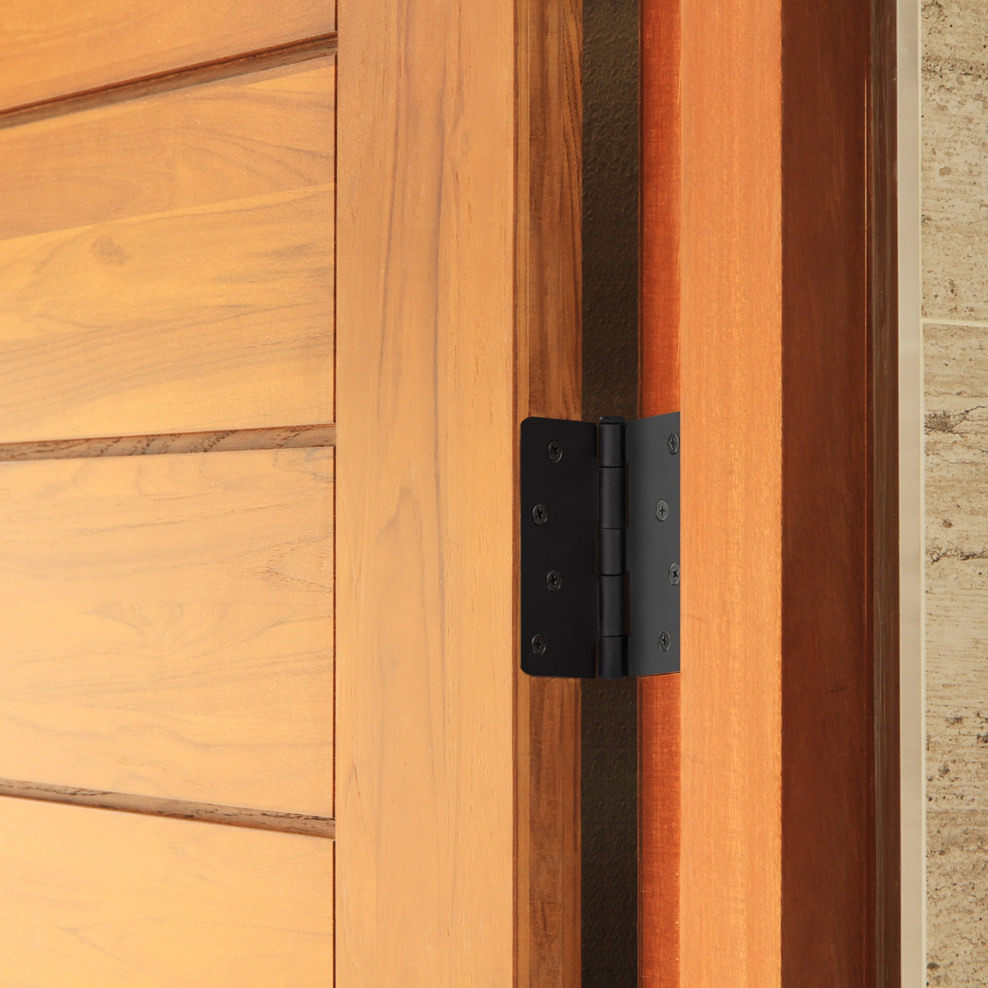 Design House 3-Pack 4" H x .25" Radius Butterfly Interior/Exterior Door Hinges, Matte Black