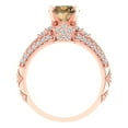 thumbnail image 4 of Clara Pucci 18K Rose Gold Round Cut 1.5Ct Simulated Champagne Engagement Ring + Matching Band - Luxury Box Included, 4 of 7