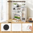 thumbnail image 5 of Giantex Desktop Bookshelf, Desk Hutch Dorm w/3 Adjustable Shelves, Wooden Desktop Storage Organizer, White, 5 of 9