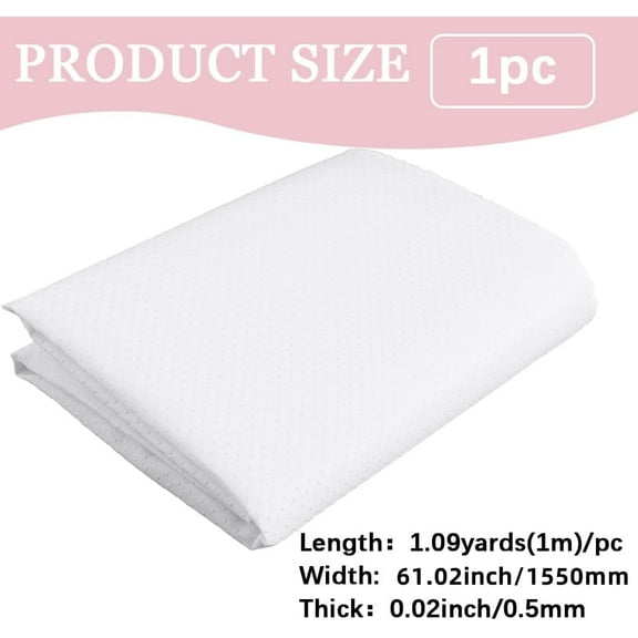 1.55 x 1M Non-Slip Tufting Cloth Backing Fabric White PVC Vinyl Round Dot Pad Primary Rug Tufting Keep in Place Final Fabric for DIY Craft Making Carpets Seat Cushion Punch Accessories