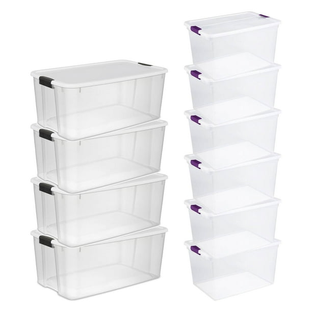 Sterilite 116 Qt. Ultra Storage Tote Box (4 Pack) & 66 Qt. Containers ...