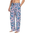 thumbnail image 2 of Uemuo Orchids Flowers Pattern Men's Wide Leg Palazzo Lounge Pants with Pockets Light Weight Loose Comfy Casual Pajama Pants-Medium, 2 of 9