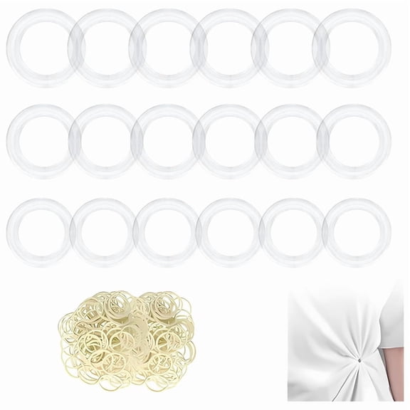Clothing Cinch Clips -Clothing Accessory for Cinch Shirts, Dresses, Skirts and Scarves,18 Rings (3 Sizes)  Rubber Bands