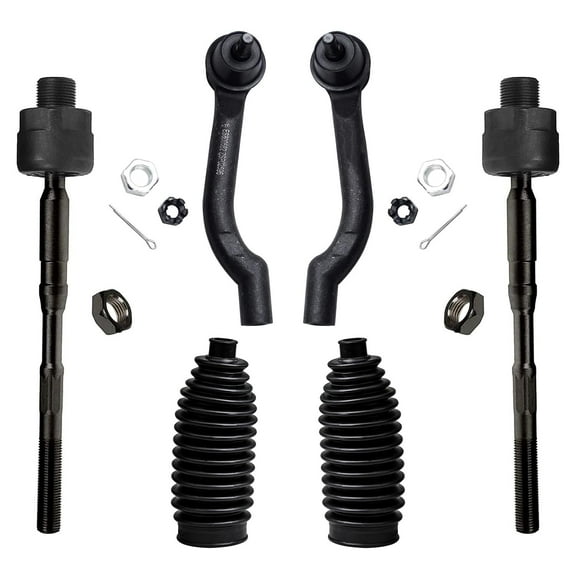 Detroit Axle - Front 6pc Suspension Kit for 2008-2013 Nissan Rogue, 14-15 Rogue Select, 4 Tie Rods 2 Boots Bellows 2008 2009 2010 2011 2012 2013 2014 2015 Replacement