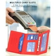 thumbnail image 6 of Allytechgroup Magnetic Card Holder Wallet Compatible with iPhone 16/15/14/13/12 Series, RFID Blocking PU Leather MagSafe Wallet with Kickstand & Zipper Pocket, Holds 6 Cards & Cash, Red, 6 of 12