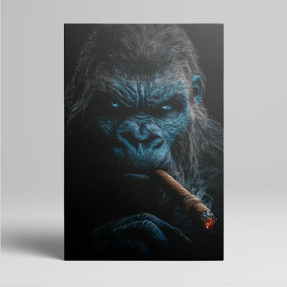 1pc Stylish Gorilla with Cigar Canvas Wall Art - Framed Decor room hanging Wall Picture Decor for Home Gifts, living room, bathroom, bedroom, kitchen wall art decor canvas wall art