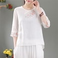 thumbnail image 4 of Womens Shirts Short Sleeve Kelon Womens Blouses Short Sleeve Shirts Cowl Neck Linen Cotton Dressy Casual Trendy Clothes Loose Fit Shirts Business Dressy Casual 2026, 2XL, 4 of 6