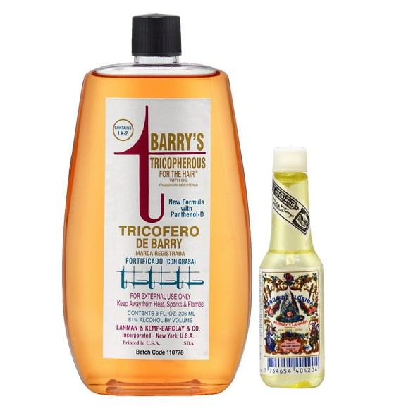 Lanman & Kemp Tricopherous With Oil 8oz   Aqua De Florida Peru 22ml (0.75oz) w Processing Caps