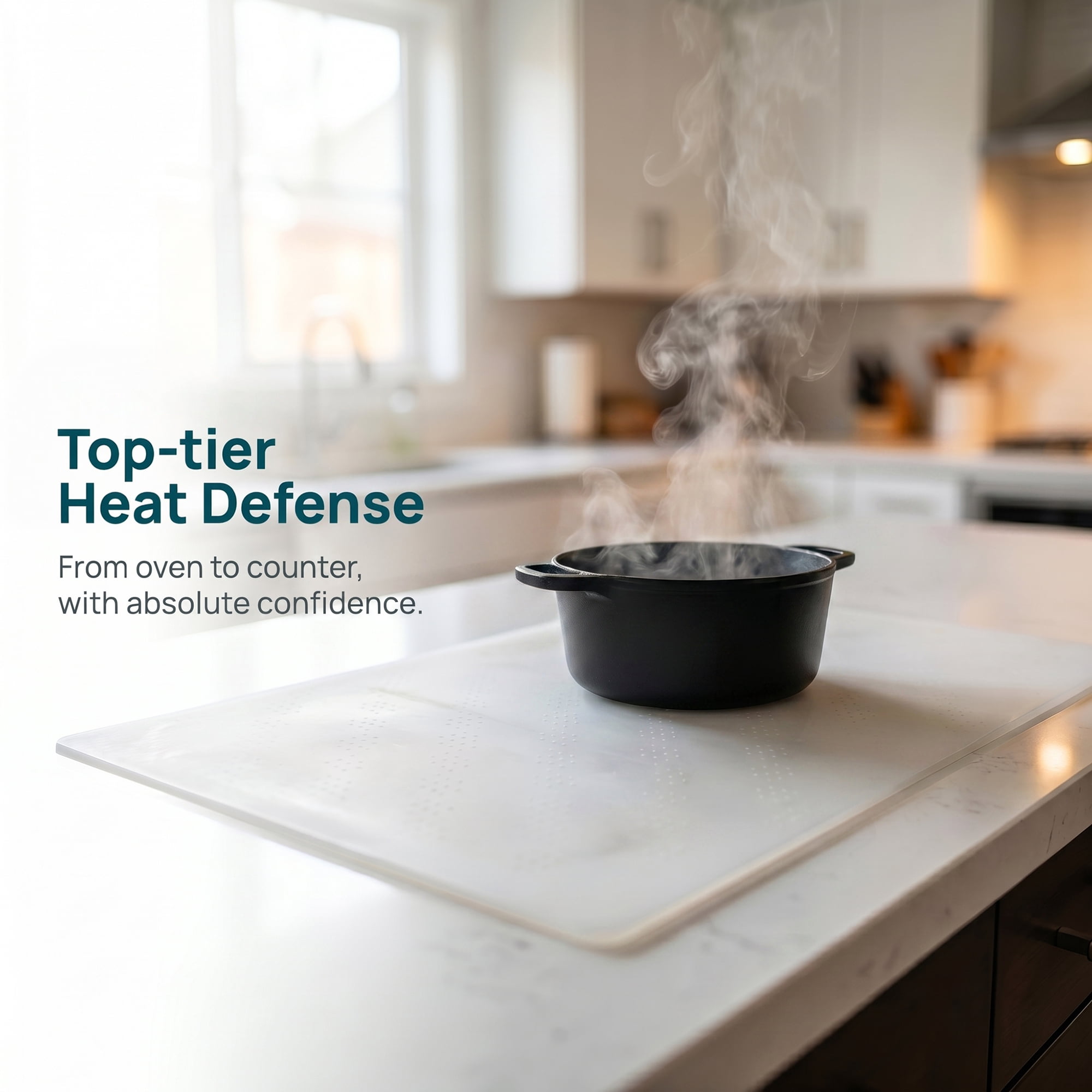 Unique Bargains Silicone Heat Resistant Countertop Protector Pad Mat Clear 35.4"x23.6"