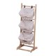 thumbnail image 2 of Cesta de almacenamiento de madera, estante de piso con marco de madera, estante organizador de 3 niveles para Estilo C, 2 of 9