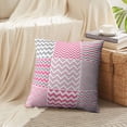 thumbnail image 4 of LALILO Throw Pillow Covers Pink Amp Grey Chevron Chevron Pink Zig Cushion Cover 18" x 18", 4433 Pack, 4 of 6