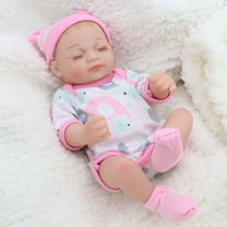 JRLCGYP Realistic 10" Sleeping Newborn Baby Doll - Soft Silicone Vinyl Reborn Baby Girl with Closed Eyes, Great for Kids Age 3 