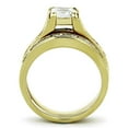thumbnail image 3 of Womens Gold Ring Stainless Steel Anillo Color Oro Para Mujer Ninas Acero Inoxidable with AAA Grade CZ in Clear Rose, 3 of 4