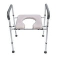 thumbnail image 2 of Raised Toilet  with Handle, Handicap Toilet  Riser Aluminium Alloy Portable  for Washroom, 2 of 7