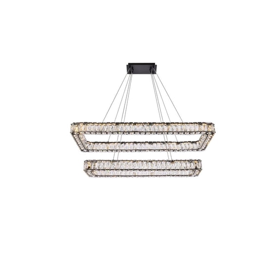 Monroe 42 inch LED double rectangle pendant in black