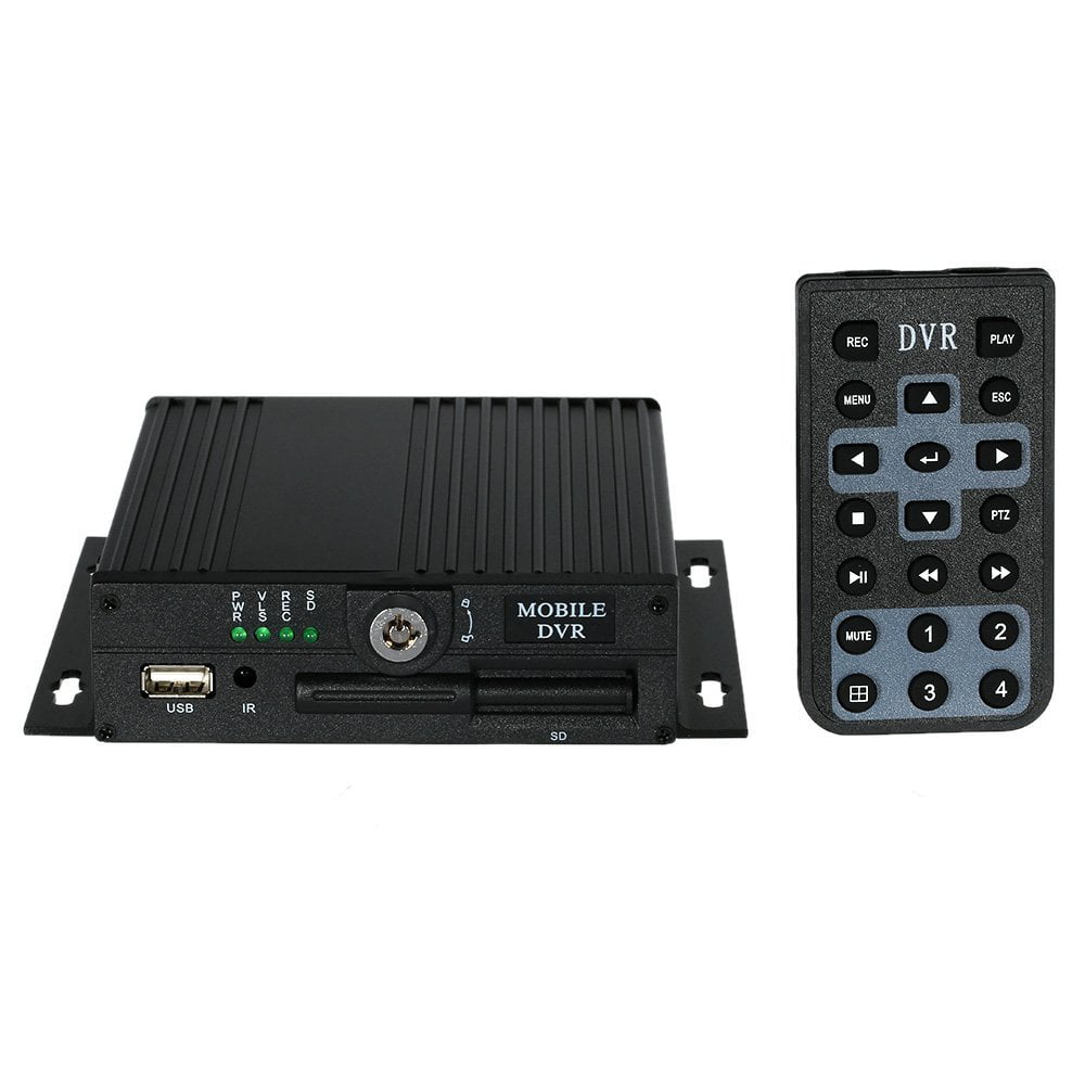 Mini Realtime SD Autos Bus Mobile DVR 4CH Video/Audio Recorder & Remote Control 