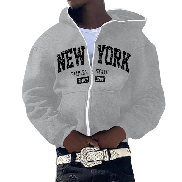 Gibobby Sudadera cierre hombre Sudadera con Capucha y Cierre Sudadera con Capucha para Hombre(Gris,CH)