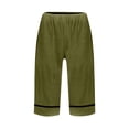 thumbnail image 4 of Dresfit Womens Bermuda Shorts Knee Length Linen Shorts Summer 2026 Solid Baggy Short Pants Beach Plus Size Loose Pedal Pushers with Pockets Army Green XL, 4 of 5