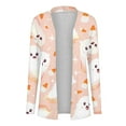 thumbnail image 5 of SOOMLON Halloween Cardigan Cardigans Open-Front Long Sleeve Shirts for Women Hoodless Halloween Ghost Print Casual Shirt Jacket Cardigans Pink L, 5 of 6