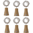 thumbnail image 1 of Paquete de 6 luces solares para botellas de vino, 20 luces solares LED para bodas, Navidad, vacaciones, decoración de jardín, 1 of 5