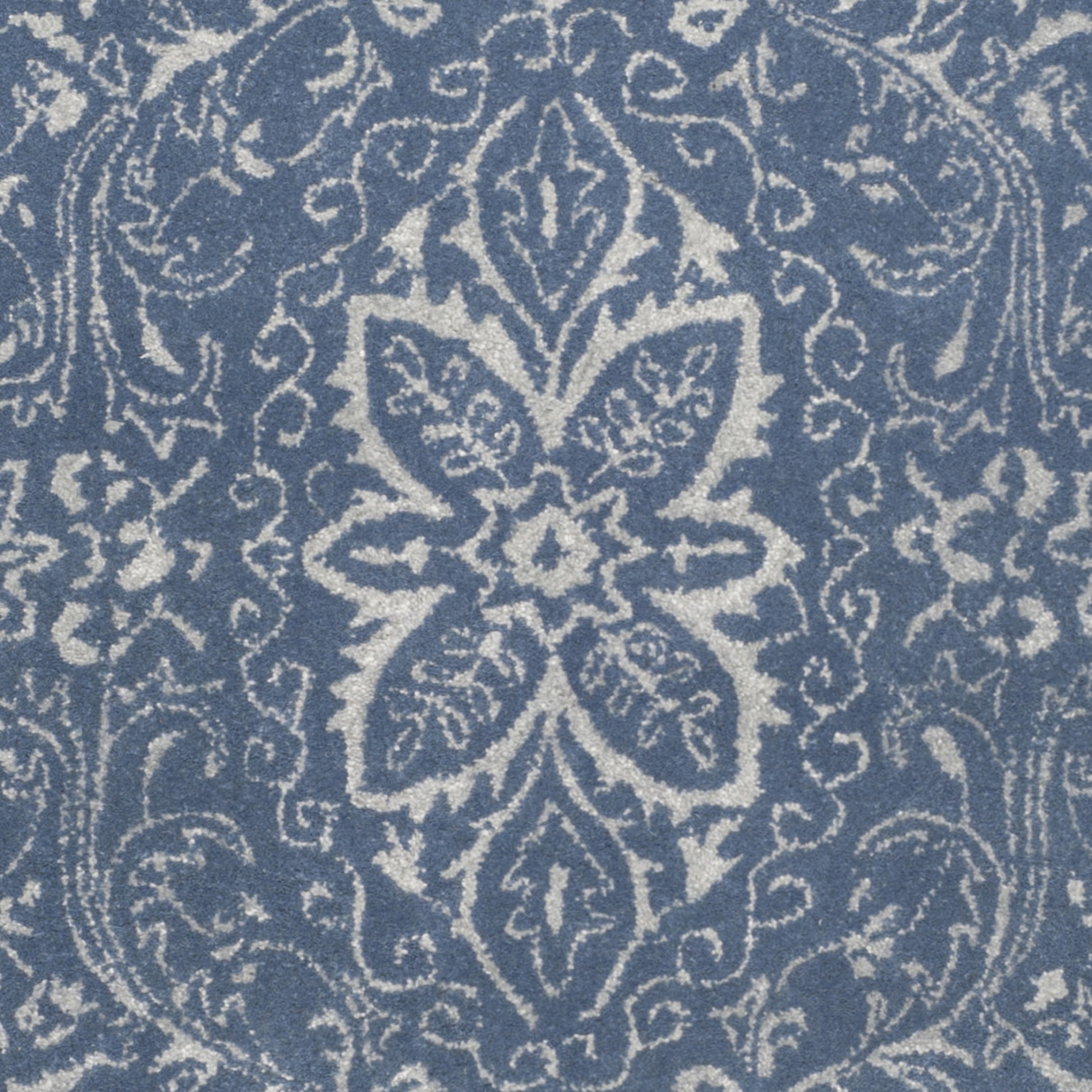 SAFAVIEH Glamour Kalisha Traditional Wool Area Rug, Grey/Blue, 3' x 5'