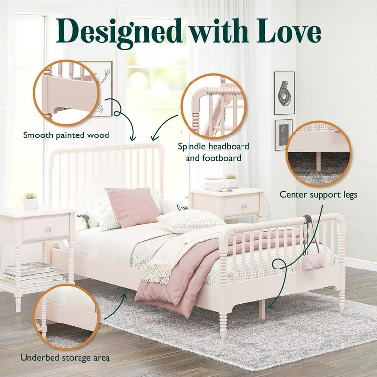 Little Seeds Rowan Valley Linden Kids' Twin Size Bed, Pale Pink