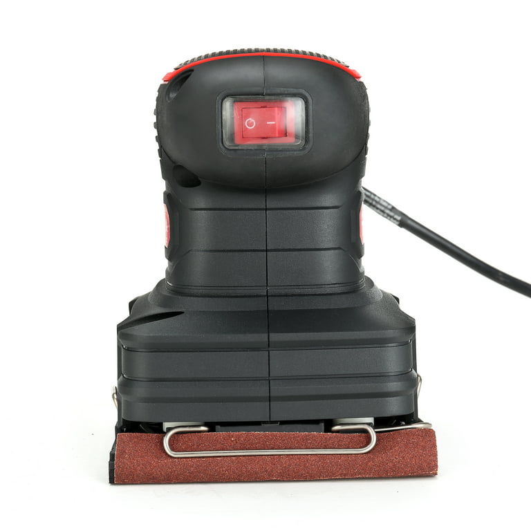 Hyper Tough 1.5 Amp Corded Detail Sander with Dust Bag, Vacuum Hose Adapter & 3 Sanding Sheets (60, 80 & 120 Grit)