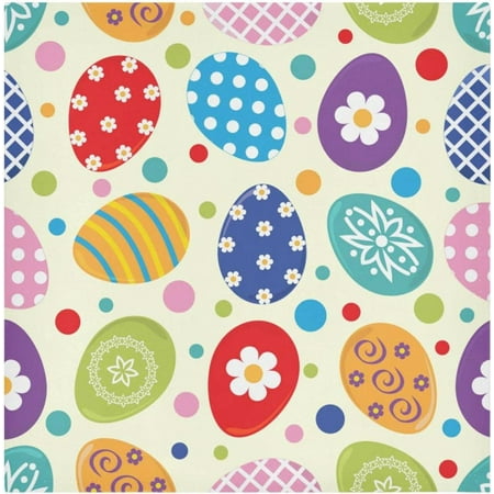 

Bestwell Happy Easter Day Eggs Cloth Napkins 6 pieces Reusable Washable Polyester Dinner Table Napkins for Family Kitchen Dining Party Decor 20 x20