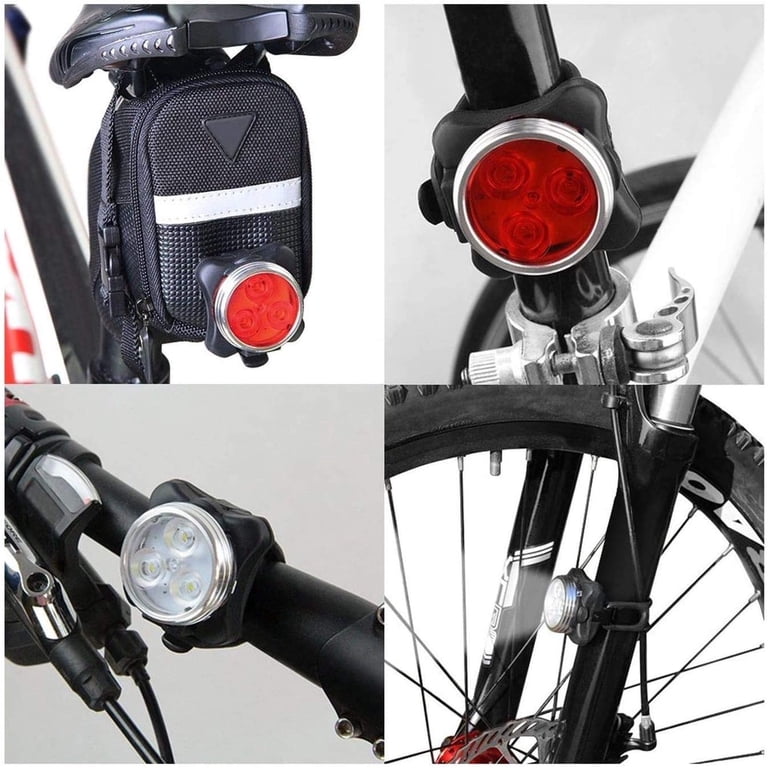 USB Rechargeable LED Bike Light Set - Front & Rear, Waterproof, For Mountain & Road Bikes