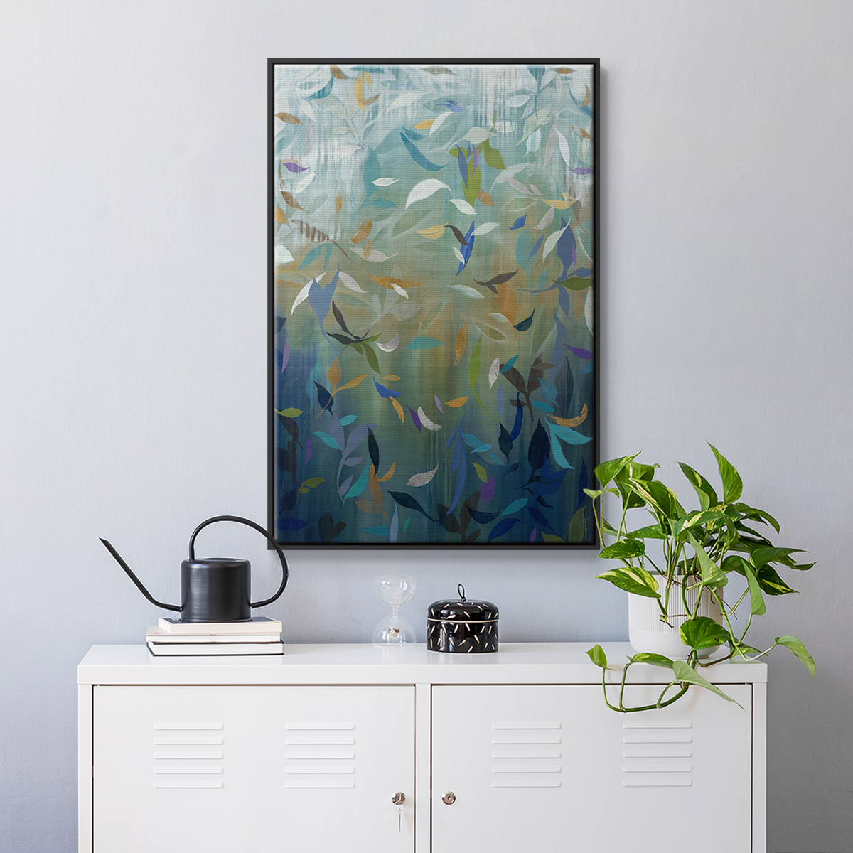 Falling Leaves Framed Premium Gallery Wrapped Canvas - Ready to Hang