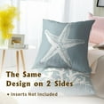 thumbnail image 6 of Blue and White Coral Tree Throw Pillow Cover 18x18 Inch Pack of 2 Summer Beach Starfishes Cushion Pillow Case Square Cotton Nautical Coastal Pillowcase for Party Bed Sofa Home Car Bedroom Outdoor, 6 of 6
