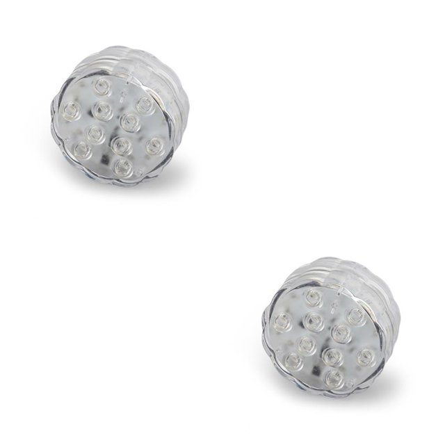 Bewildely Luz sumergible RGB con control remoto de 10 Led, lámpara de noche subacuática con pilas, jarrón para exteriores, cuenco, decoración No.01 2Conjunto