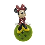 Disney Minnie Solar Garden Statue Sitting on Flocked Ball