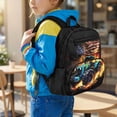 thumbnail image 2 of KUIFORTI American Flag Tractor Toddler Backpack for Boys Kids School Bag with Organizer Pockets Durable Adjustable Straps for Preschool Kindergarten Back to School Supplies, 2 of 7