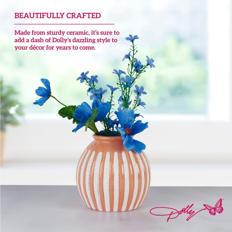 Dolly Parton 6.5 in Pink White Speckled Round Bud Vase - Walmart.com