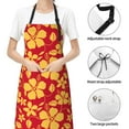 thumbnail image 6 of Pofeuu Red Vintage Flowers Print Waterproof Apron with Pockets Adjustable Cooking Aprons Kitchen Bib for Baking Household Cleaning, 6 of 8