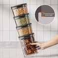 thumbnail image 4 of Contenedores de especias de cocina en frascos sellados con compartimentos divididos, diseño apilable, tapa deslizante de fácil acceso, caja de almacenamiento para especias y refrigerios., 4 of 8