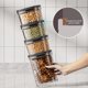 thumbnail image 4 of Contenedores de especias de cocina en frascos sellados con compartimentos divididos, diseño apilable, tapa deslizante de fácil acceso, caja de almacenamiento para especias y refrigerios., 4 of 8