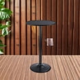 thumbnail image 5 of BOBOKY Bistro Pub Table Round Bar Height Cocktail Table Metal Base MDF Top Obsidian 23.8-Inch Top, 39.5-Inch Height (1 - Pack)Black, 5 of 8