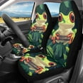 thumbnail image 2 of Yuyamidu Funny Frog Car Seat Cover Set for Front Seat Only 2 PCS Auto Seat Accessories Cute Green Vehicle Bucket Seat Covers, Universal Fit, 2 of 7