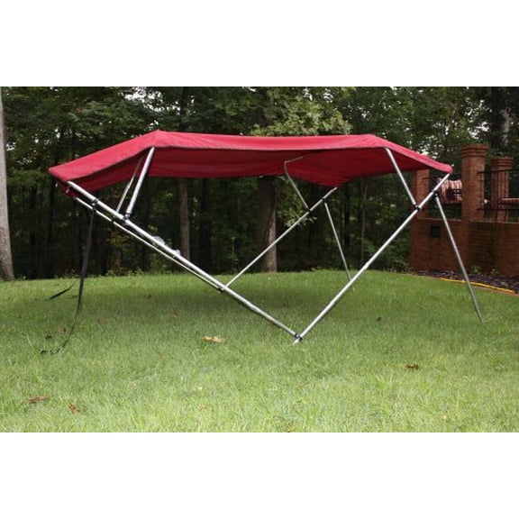 Burgundy Pontoon / Deck Boat Vortex 4 Bow Bimini Top 8' Long, 85-90" Wide, 54" High, Complete Kit, Frame, Canopy, and Hardware (FAST SHIPPING - 1 TO 4 BUSINESS DAY DELIVERY)